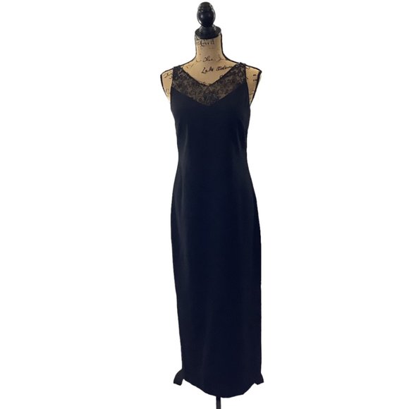 Ann Taylor Dresses Ann Taylor Black 4 Women Vintage Back Slit Beaded Sleeveless Long